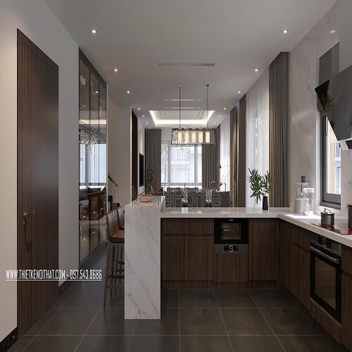 Thi công đá nhân tạo solid surface làm quầy bar tại hộ gia đình